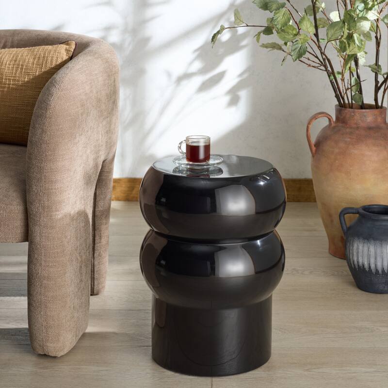 SAFAVIEH Couture Joyrosa Concrete Accent Table - 13"W x 13"D x 17"H