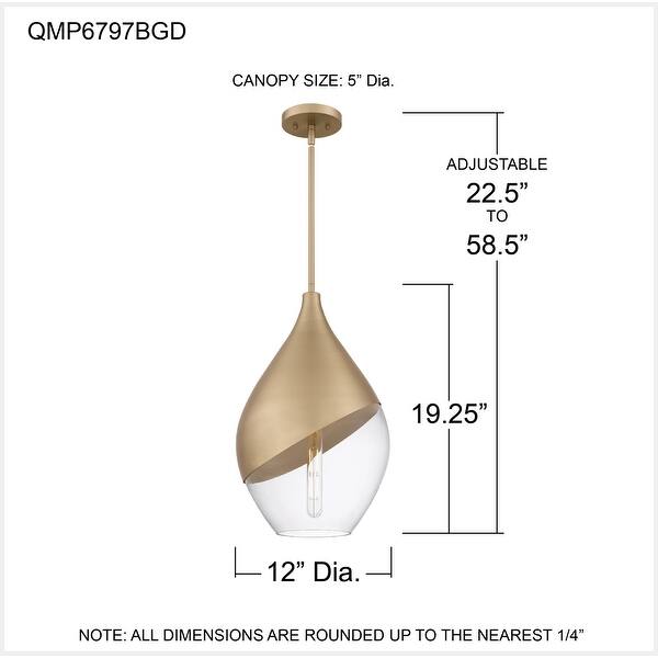 Drover 1-Light Bronze Gold Pendant