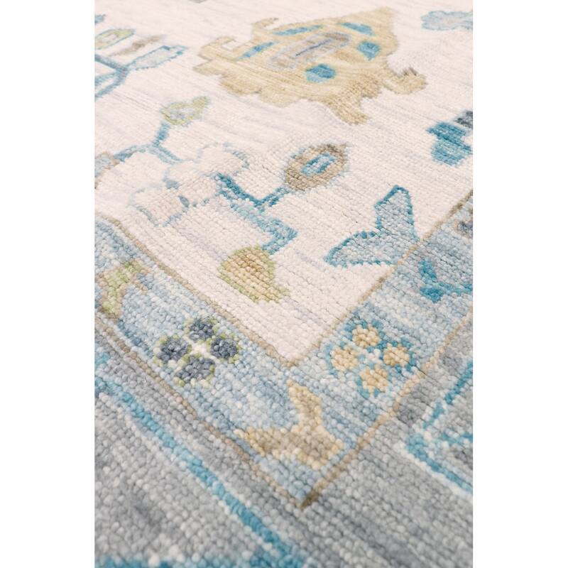 Pasargad Home Oushak Hand-Knotted Wool Ivory Area Rug - 10' 2'' X 14' 5''