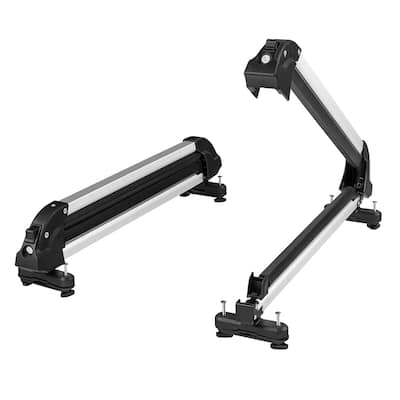 Ski and Snowboard Roof Rack Aluminum Snowboard Ski Rack with Lock & Rubber Padding - 31.7 inch