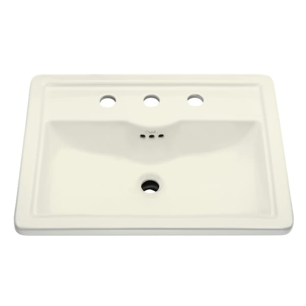 Mirabelle MIRKW458A Key West 22-5/8" Drop In Bathroom Sink with 3 Holes Drilled and Overflow