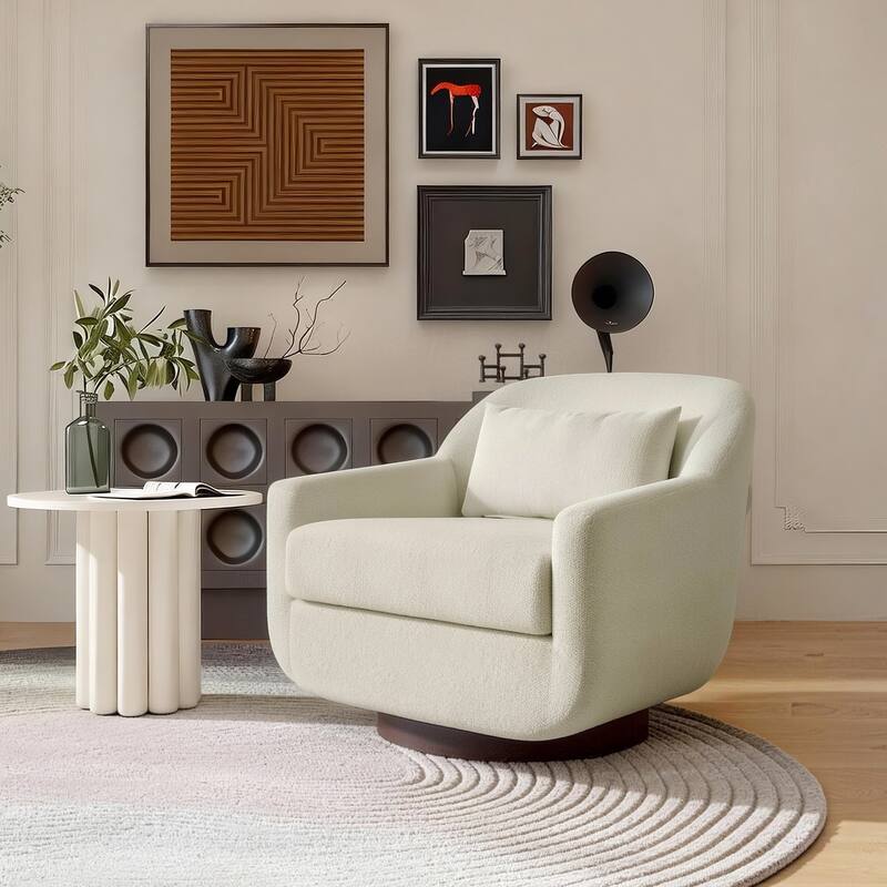Modern Chenille 360-Degree Swivel Chair Accent Chair