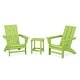preview thumbnail 12 of 18, POLYWOOD Modern 3-Piece Adirondack Set with Long Island 18" Side Table Lime