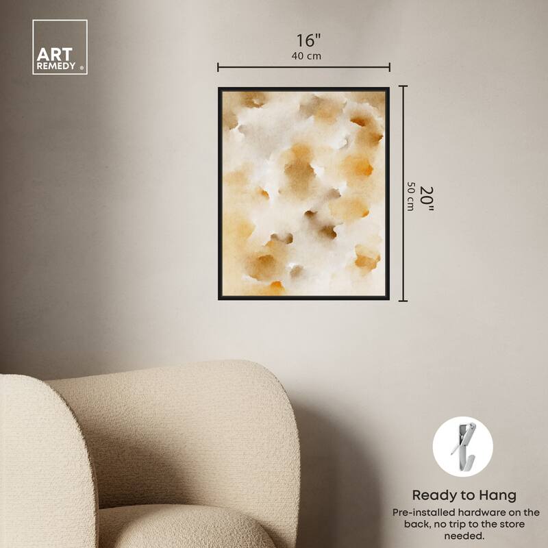Art Remedy Pearls And Amber Framed Watercolor Boho Abstracts