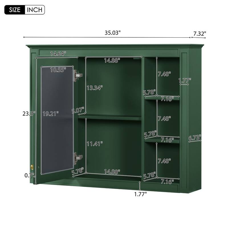 36" Modern Bathroom Vanity with Sink and Medicine Cabinet,2 Soft Closing Doors and 4 Drawers