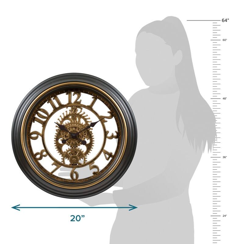 La Crosse Clock 20" Bronze Antiqued Gear Quartz Analog Clock