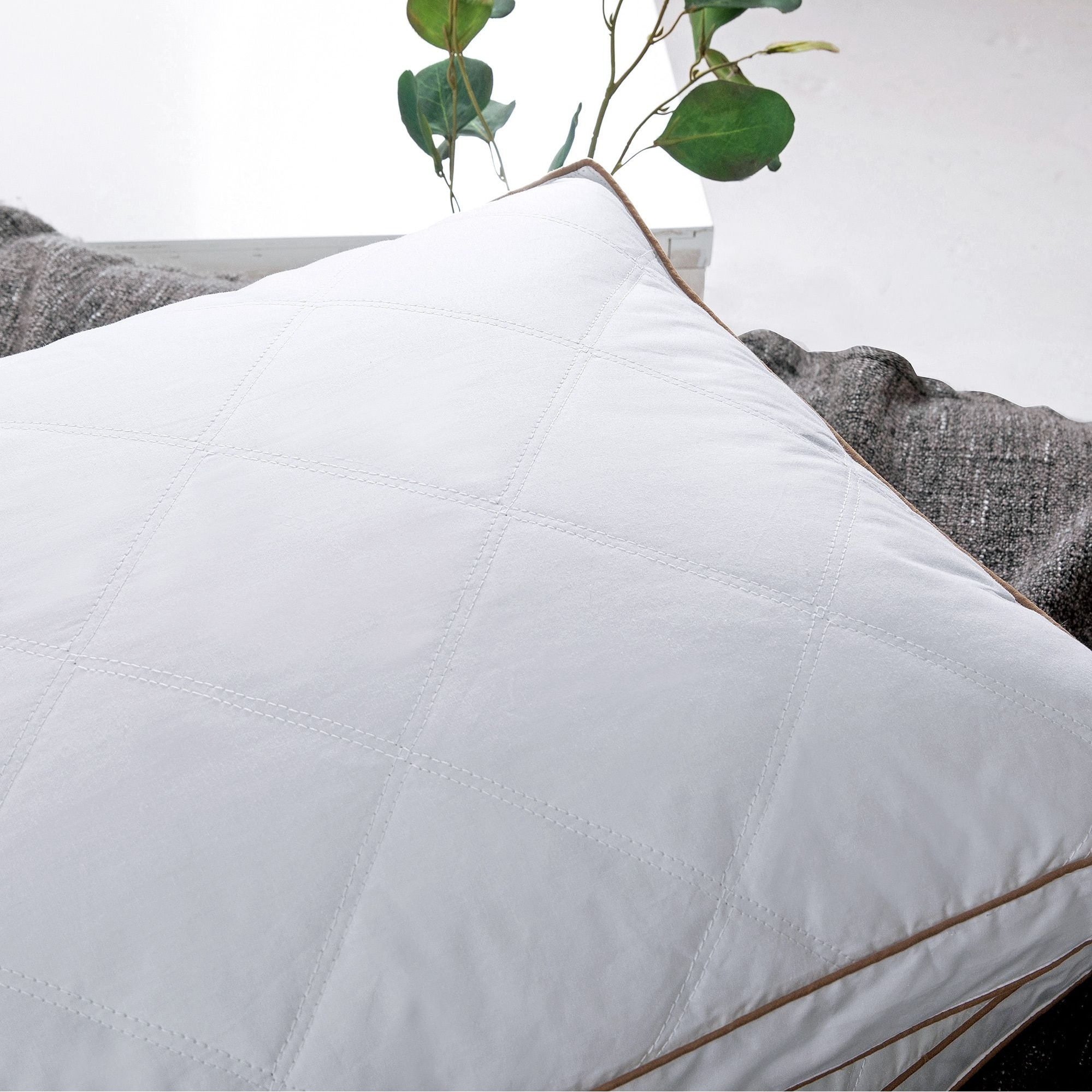 Medium Firm 2 inch Gusset Feather and Down Pillows Set of 2 King