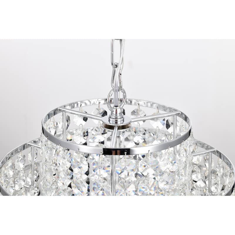 Chrome Finish 4-Light Glam Chandelier with Crystal Hanging