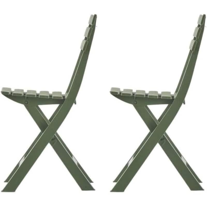 Outdoor Folding Chair Set of 2 Space-Saving UV Resistant Patio Seating