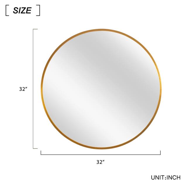 Neutypechic Modern Thin Frame Wall-Mounted Vanity Round Mirror