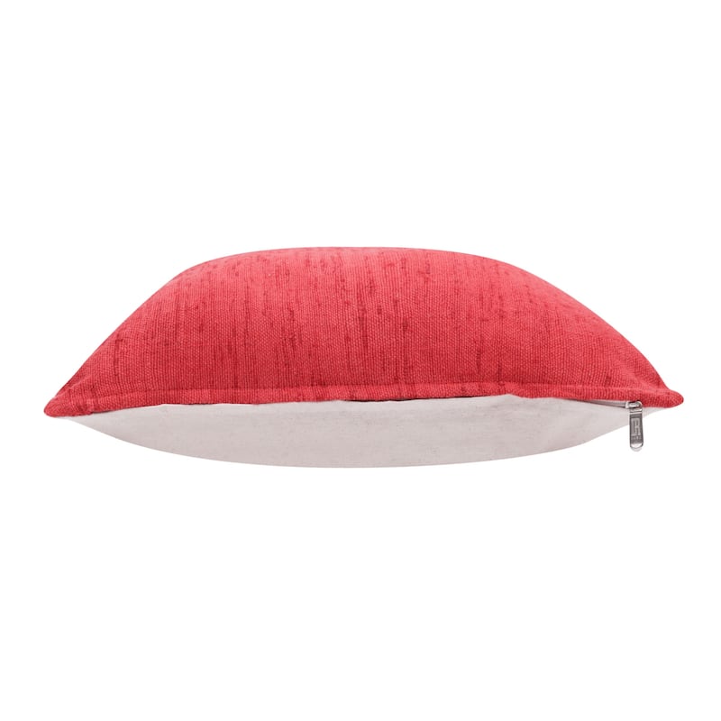 HomeRoots 20" X 20" Coral Linen Zippered Pillow