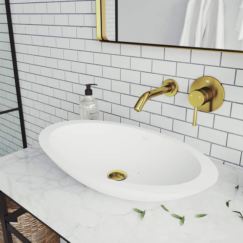 VIGO Olus 5" H Single Handle Wall Mount Bathroom Faucet