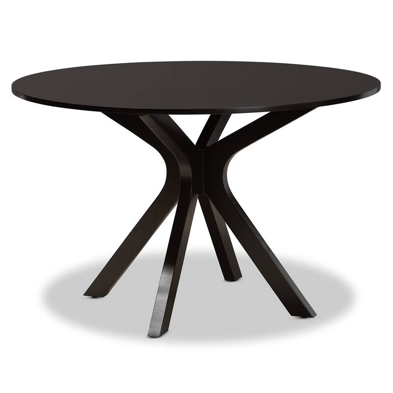 Modern 7-Piece Dining Set - Grey Fabric Chairs & Dark Wood Table