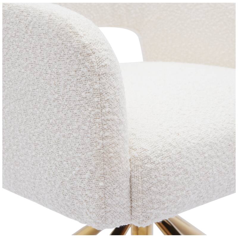 Boucle Polyester Upholstered Swivel Accent Chair - Stain Resistant (Set of 4)