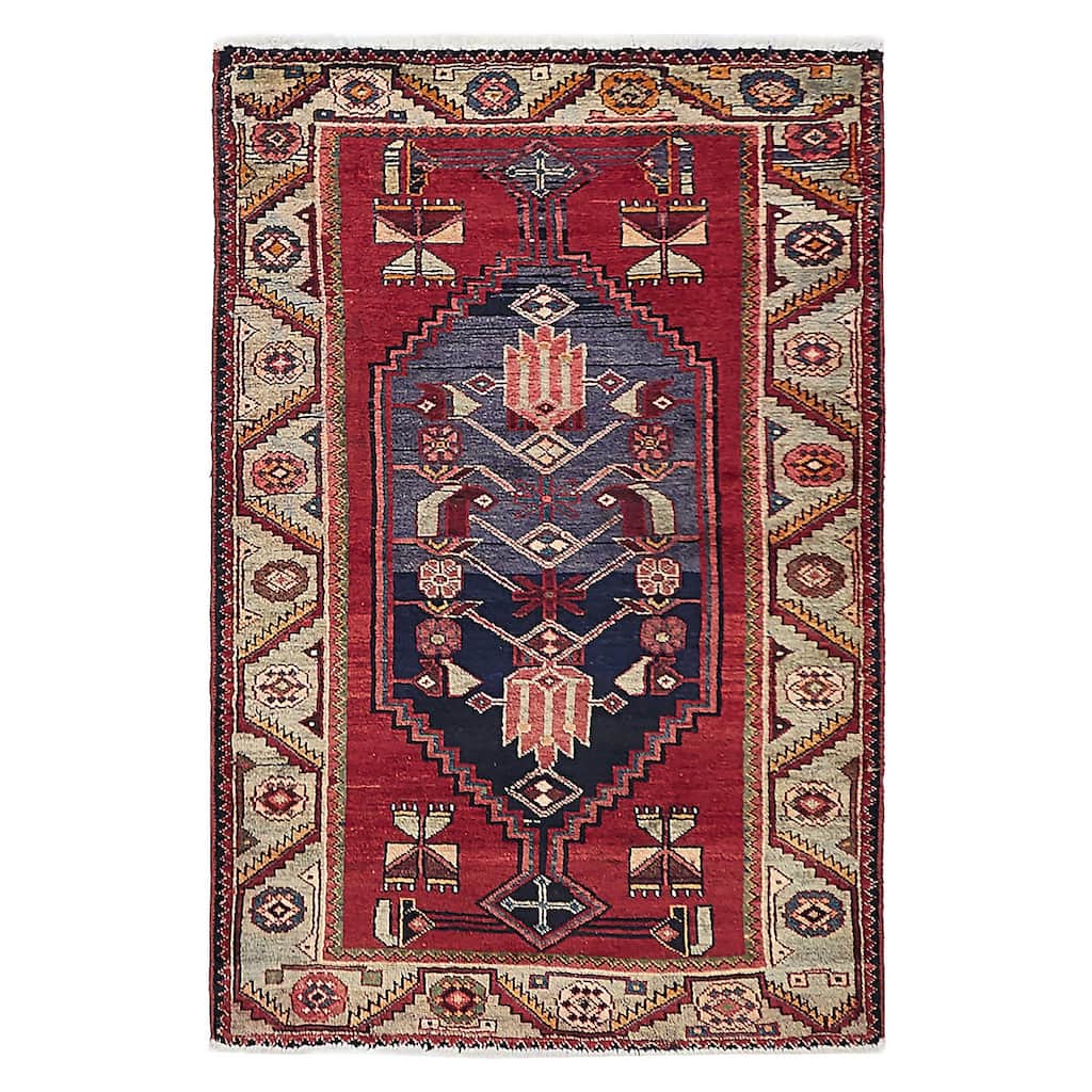 ECARPETGALLERY Hand-knotted Konya Anatolian Red Wool Rug - 3'5 x 5'1