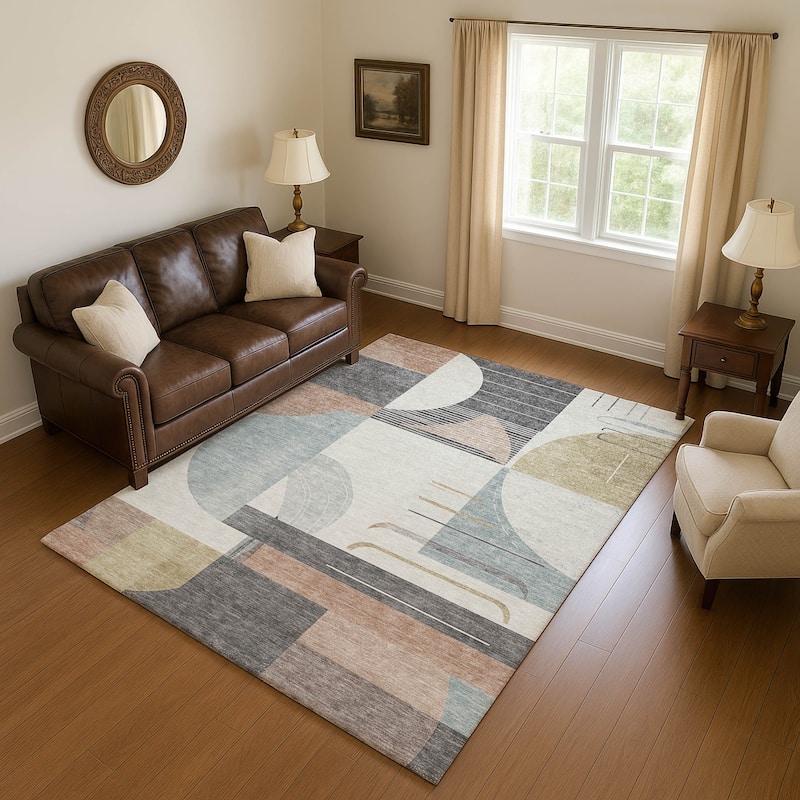 Premium Washable Super Soft Contemporary Mayfield Rug - Paprika - 5' x 7'6"