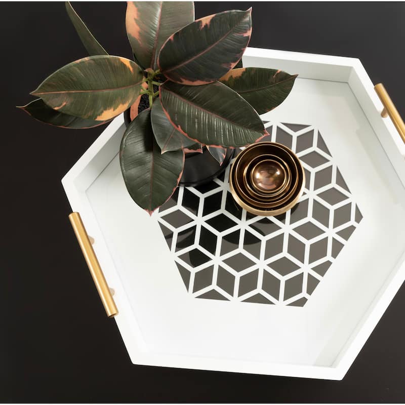 Kate and Laurel Caspen Hexagon Decorative Tray