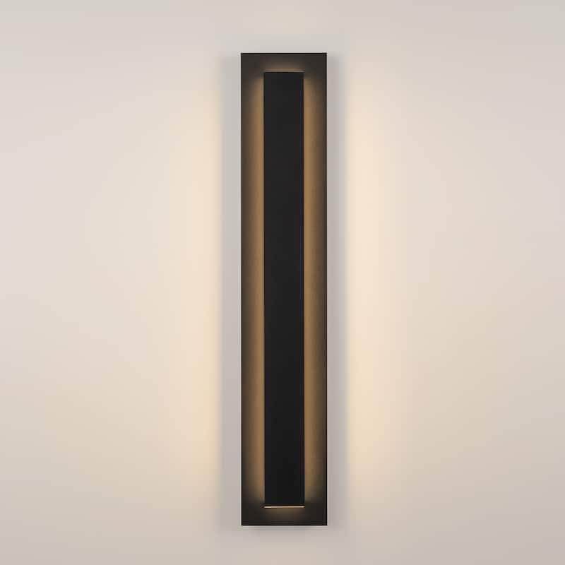 Aluminum Modern Black Rectangular Linear Outdoor Wall Lights Dimmable LED Wall Sconce