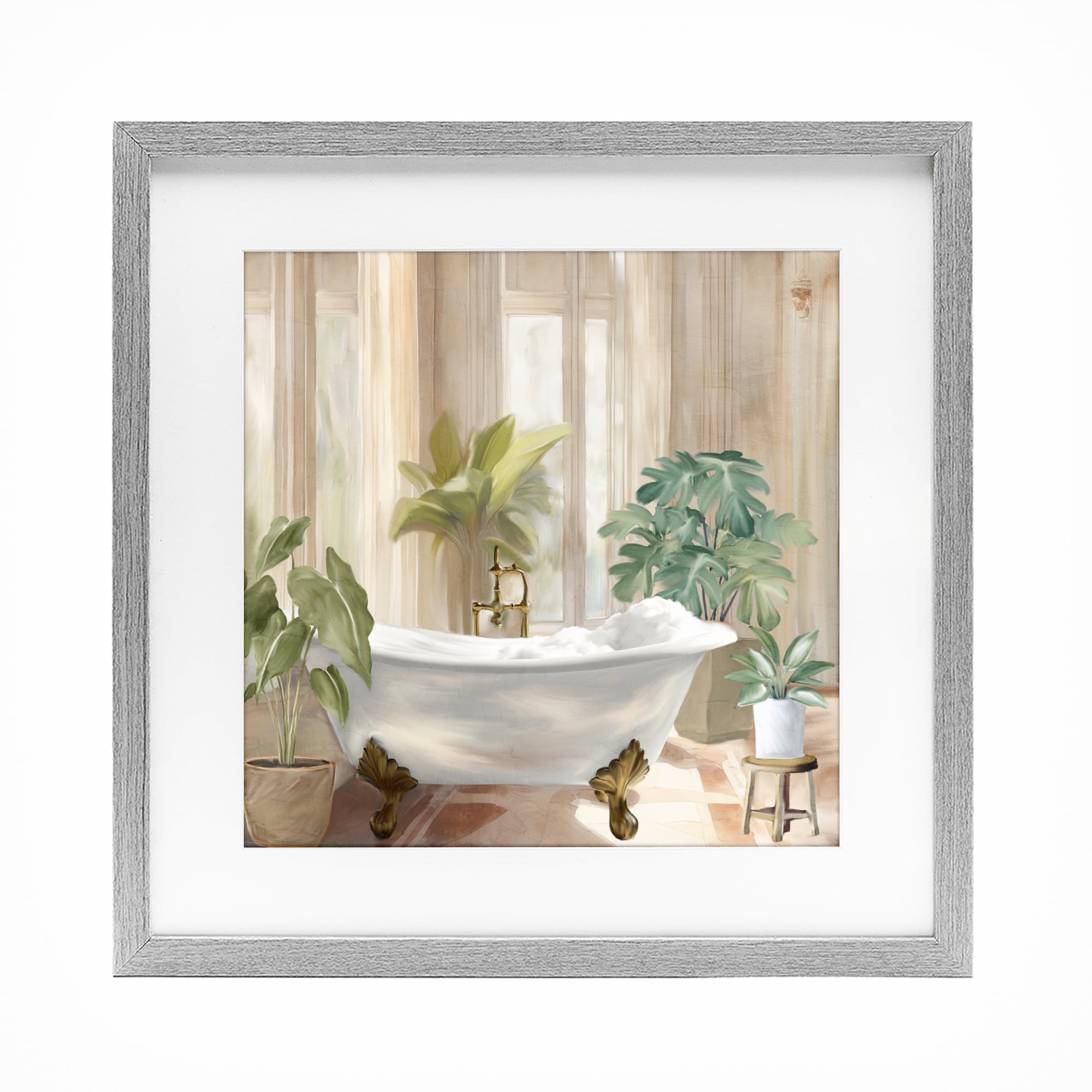 Stupell Serenity Bathroom Plants Under Glass Framed Design By Kim Allen