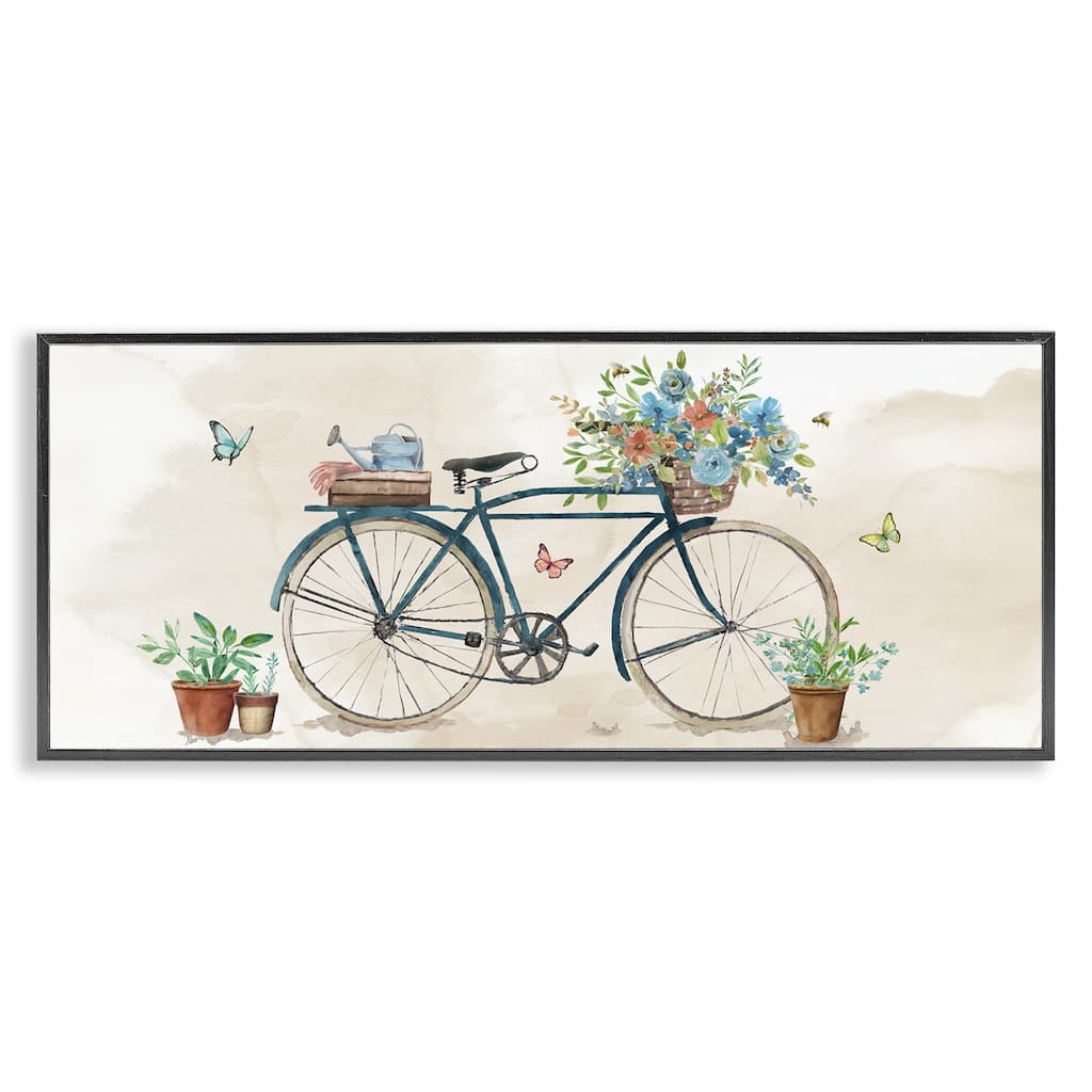 Stupell Garden Bicycle & Florals Framed Giclee Art Design By Nan