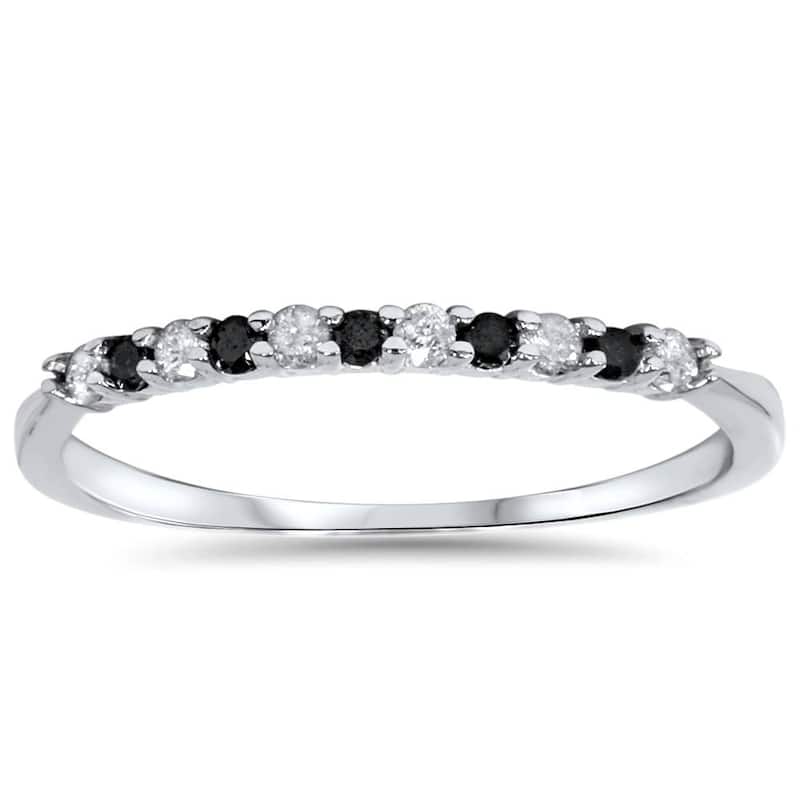 1/4ct Black & White Diamond Wedding Anniversary Ring