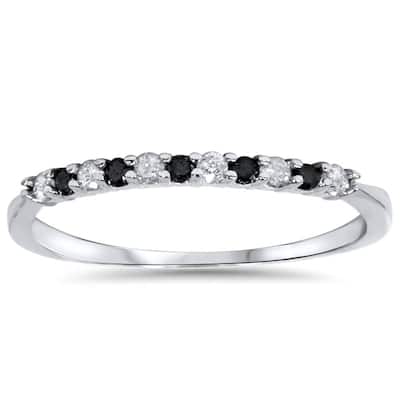 1/4ct Black & White Diamond Wedding Anniversary Ring