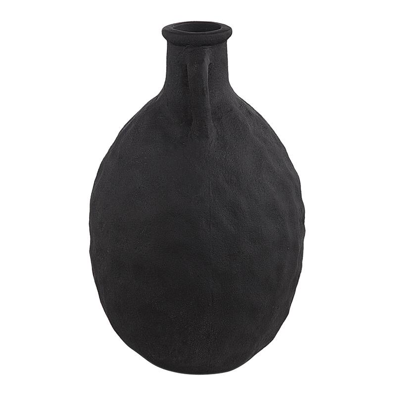 Renwil Fox Indoor Ceramic Vase, Textured Matte Black