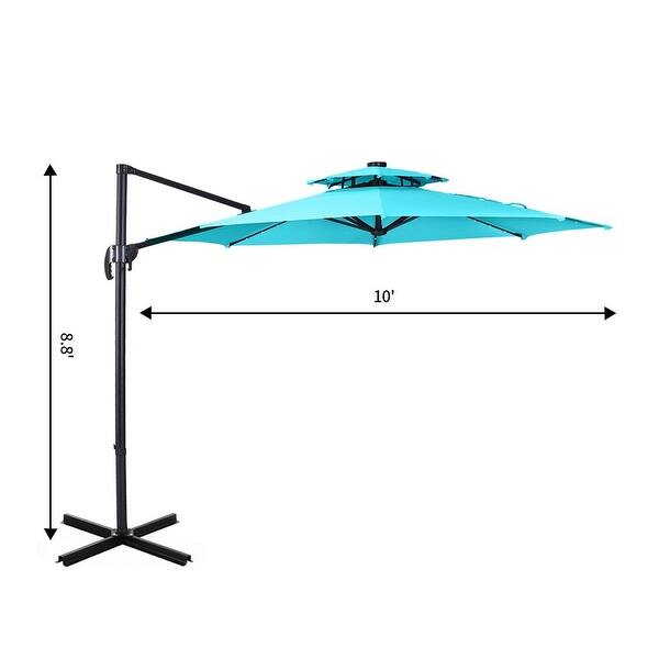 Zenova 360 Rotation Patio Offset Cantilever Umbrella 10 FT UV
