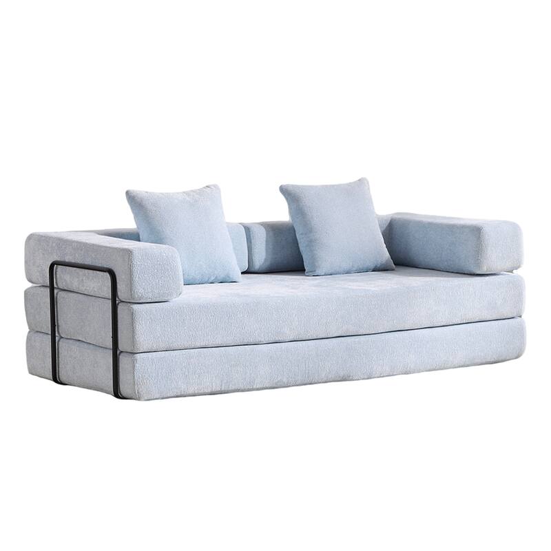 Floor Couch,Compression Sofa,Convertible Floor Sofa Bed-with Pillow Back Support Armrest,Comfy Futon Couch Lounge Sleeper Bed