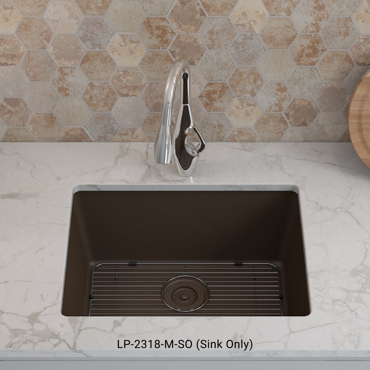 23 Inch Lexicon Platinum Quartz Composite Drop-in Undermount