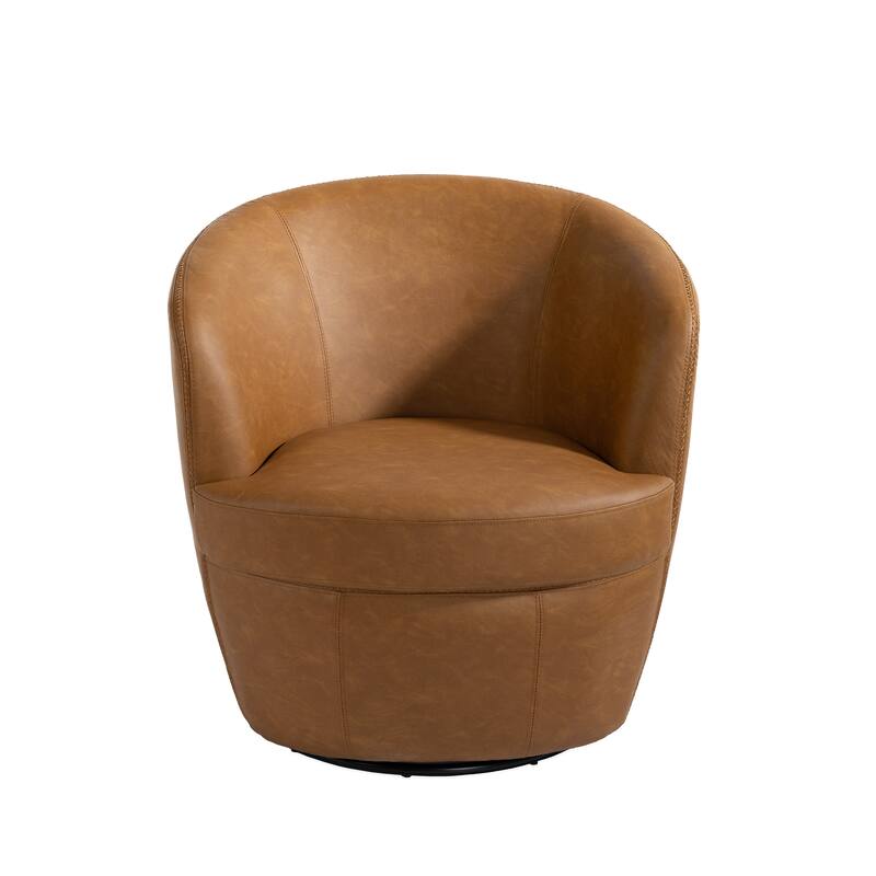 PU Leather Swivel Accent Chair Barrel Chair