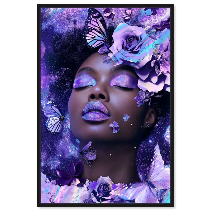 A Glistening Neon Woman Canvas by Art Remedy - Black - 24" x 36"