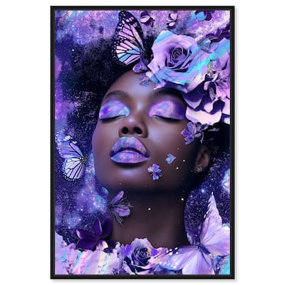 A Glistening Neon Woman Canvas by Art Remedy