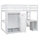 preview thumbnail 11 of 14, Full Size Loft Bed with Wardrobe, Desk, and Drawers, White