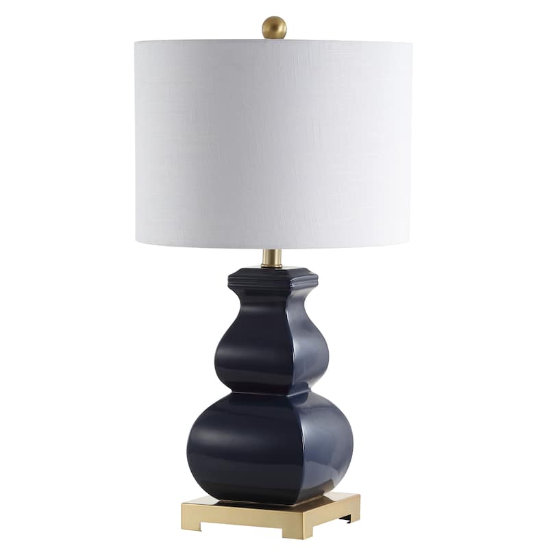 Diana 25.5" Ceramic LED Table Lamp, Navy/Gold by JONATHAN Y