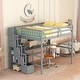 preview thumbnail 11 of 16, Full Loft Bed with Desk, Storage Staircase & Study/Sleep Combo