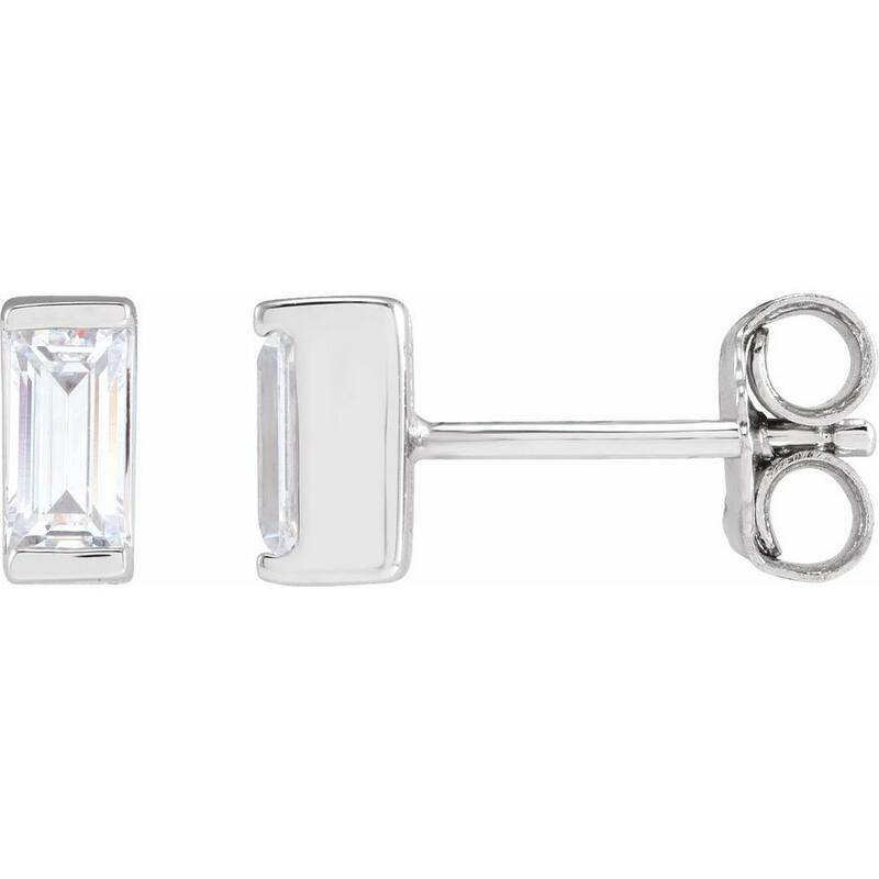 Curata 14k White Gold 0.38 Carat Lab Created Diamond Earrings