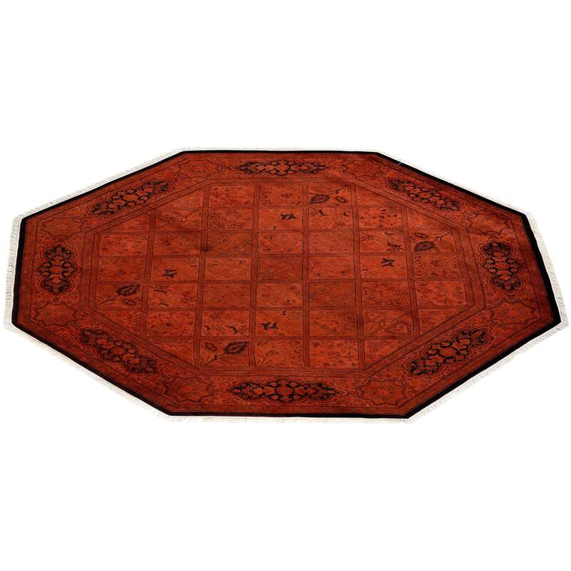 Fine Vibrance, One-of-a-Kind Hand-Knotted Area Rug - Orange, 6' 1" x 6' 1" - 6' 1" x 6' 1"