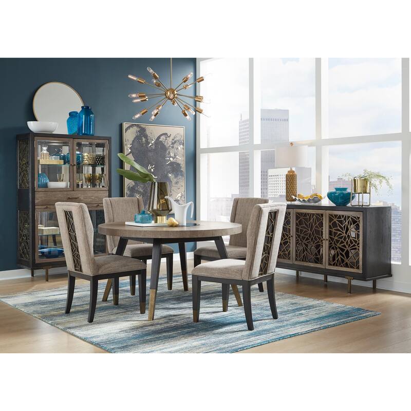 Magnussen Home Ryker Nocturn Black And Coventry Grey Server - 61.13''W x 18''D x 36''H