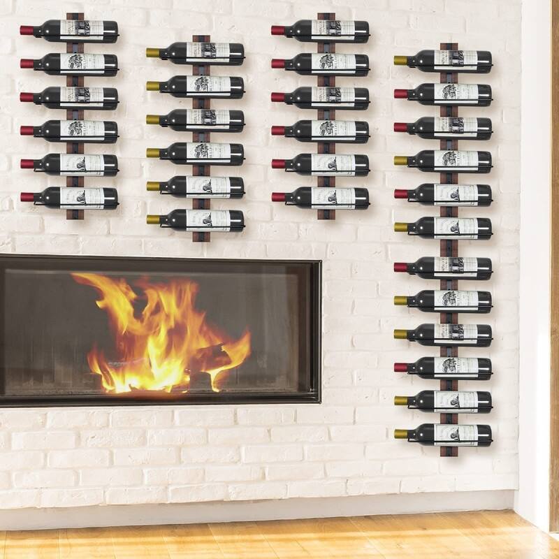 Wine Rack Wall Mounted - 10.7"D x 3.2"W x 12.4"H