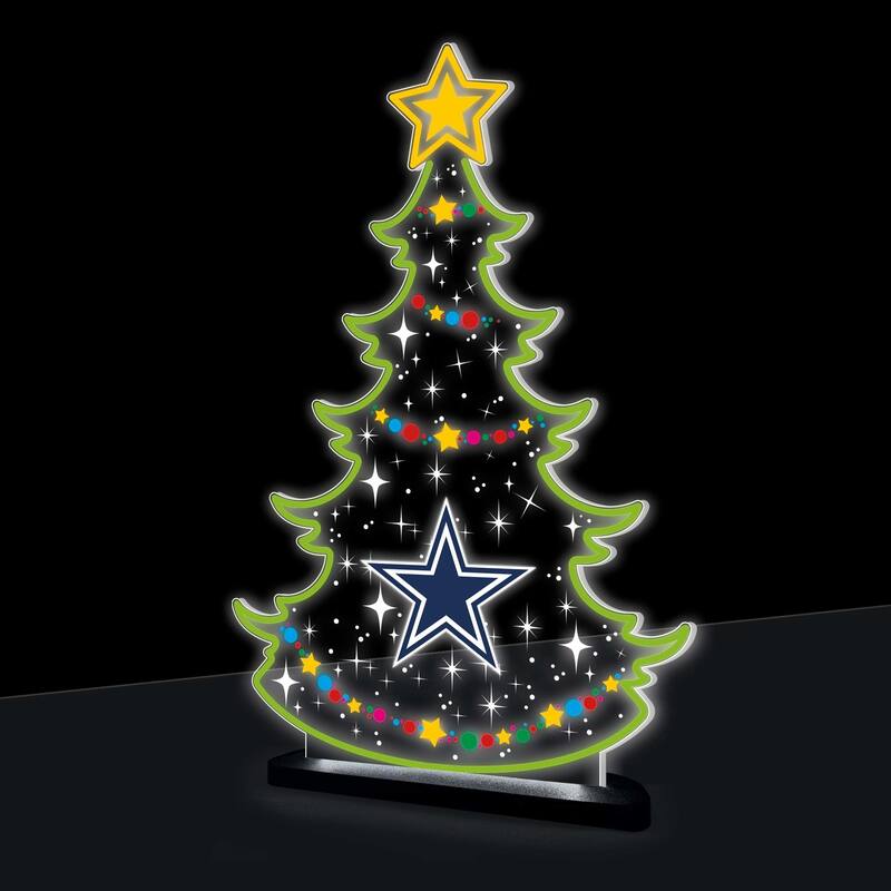 10" LED Tabletop Christmas Tree Desklite Sign, Dallas Cowboys