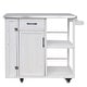 preview thumbnail 44 of 53, Outdoor Kitchen Island with Stainless Steel Top & Storage, Lockable Wheels