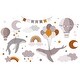 preview thumbnail 6 of 4, Premium Wallpaper Wall Mural - Whimsical Sky Friends 120"Wx96"H