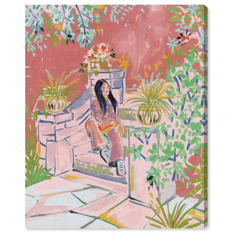 Wynwood Studio Fashion and Glam Ready for Coffee Break Pink and Modern & Contemporary Wall Art Canvas Print