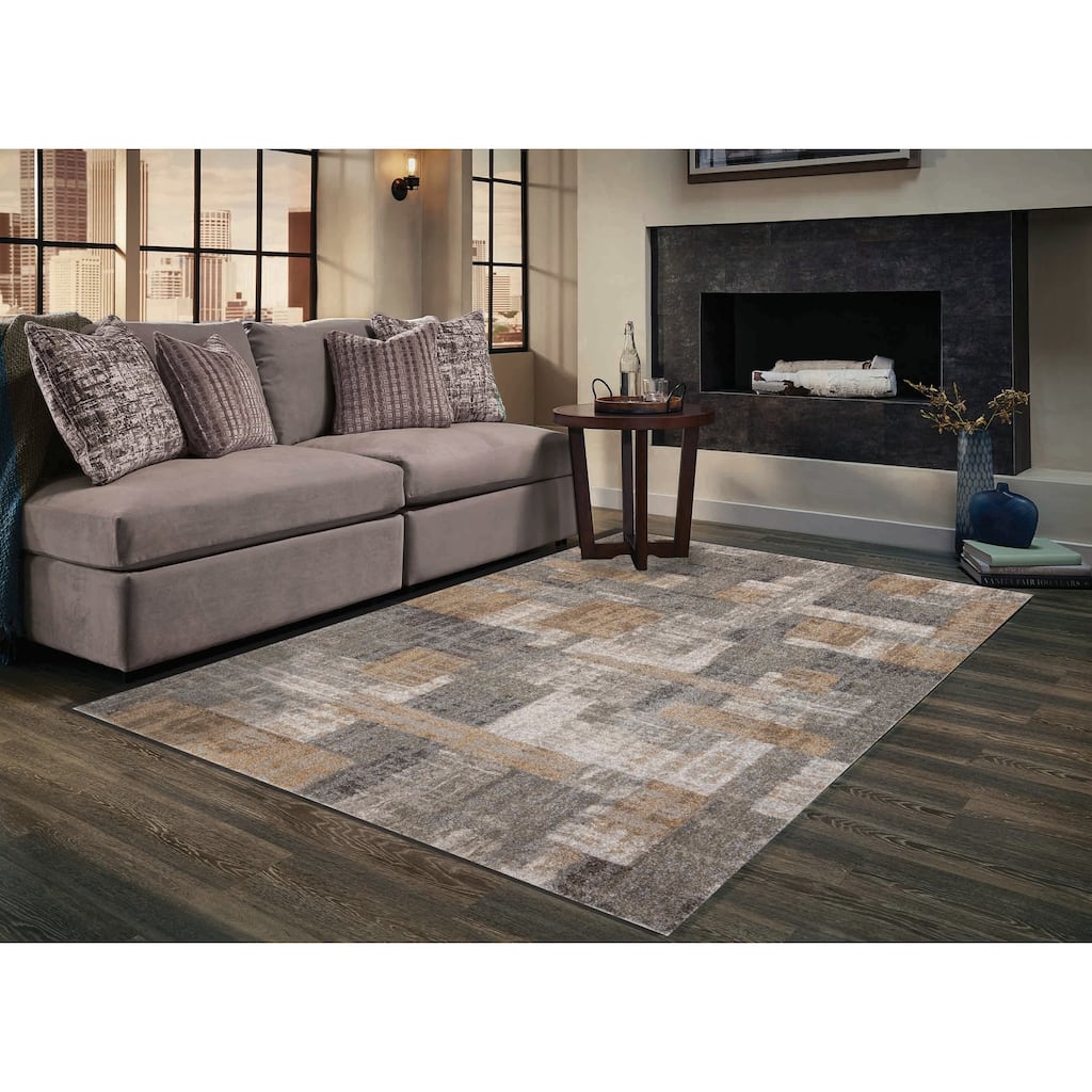 Vlora Collection Modern Abstract Geometric Multi-color Area Rug