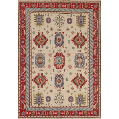 Kazak Oriental Area Rug Handmade Living Room Wool Carpet - 5'9" x 8'0"