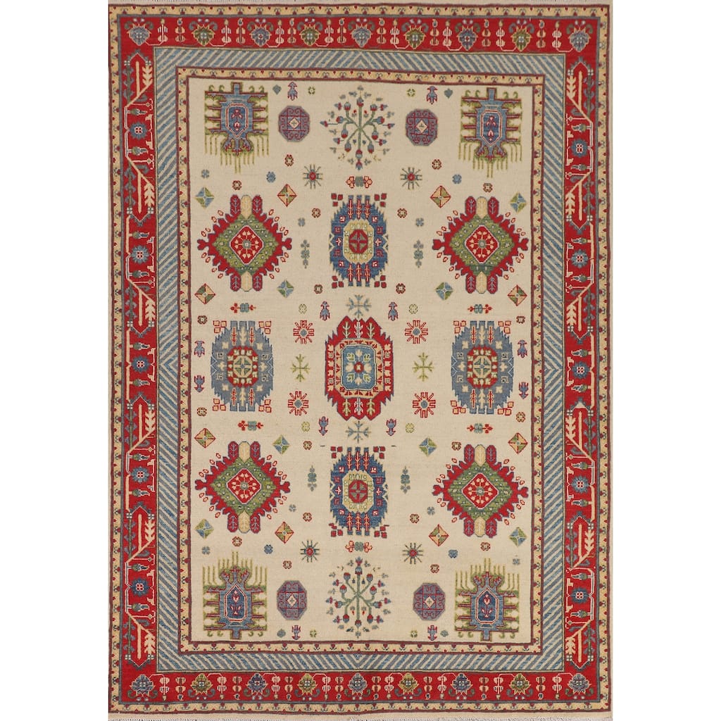 Kazak Oriental Area Rug Handmade Living Room Wool Carpet - 5'9" x 8'0"