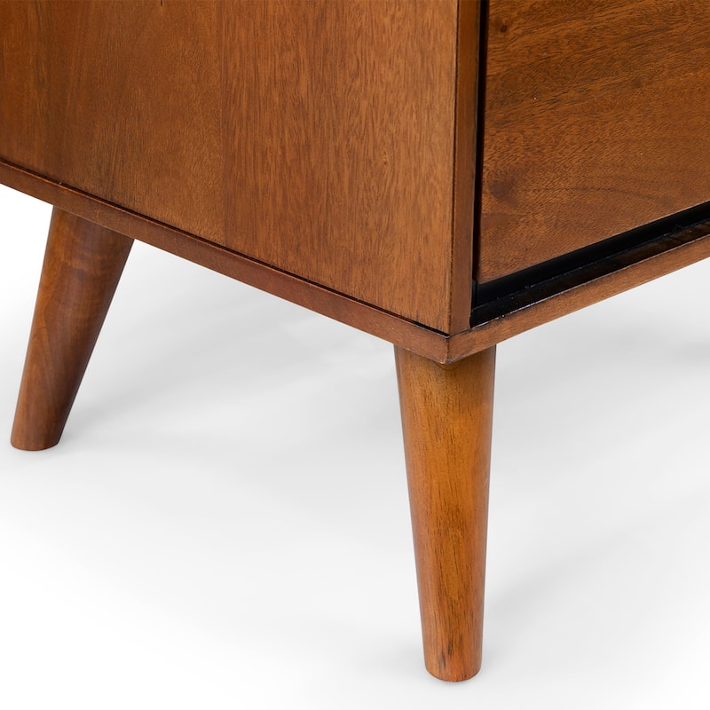 Fopp Mid-century Modern Oak Wood 4-Piece Platform Bedroom Set by Furniture of America