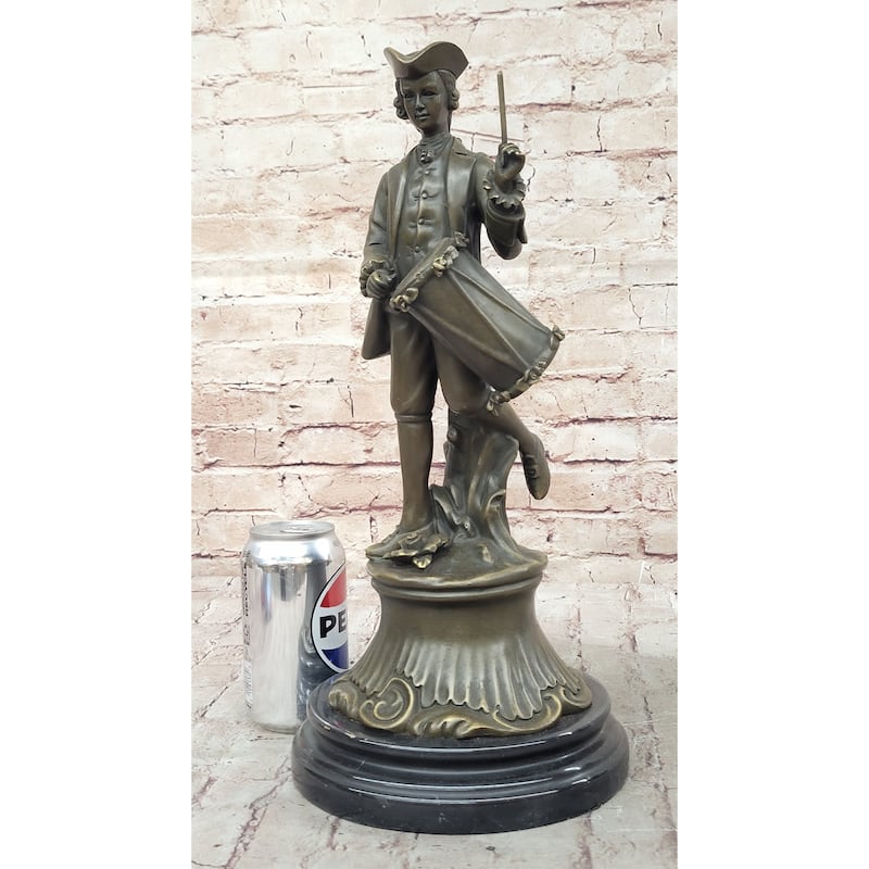 American Revolutionary War Drummer - Bronze Metal Figure Statue Sculpture Original Art By Milo