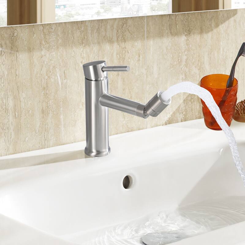 Topcraft Single Handle Bathroom Sink Faucet with 360° Swivel Faucet